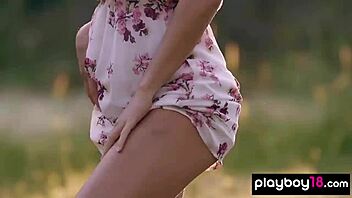 Petite Filipina Kit Rysha Strips Nude Poses Sexy Outdoors Field