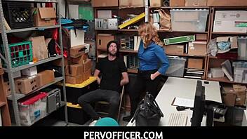 hot milf krissy lynn dominates young thief with pervofficer pussy power