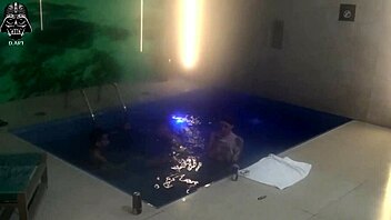 friends join bareback motel pool threesome with big tits blonde