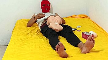 my best friend sets up this torso so i can stroke my flaccid cock daily like the slut she craves