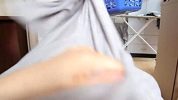 hot milf catches young guy stroking helps him explode cowgirl style!