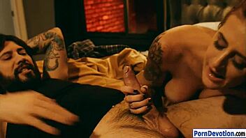 gorgeous TANA LEA SUCKS BIG COCK deepthroat then FUCKS hard with tattoos everywhere