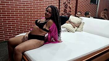 backstage with 18yo curvy brazilian big ass teen getting fucked rough and cum on her swollen pussy