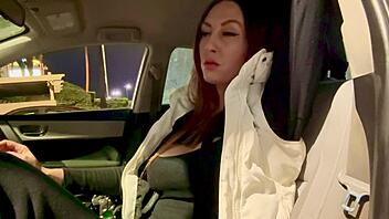 ITALIAN BIG TITS MILF SMOKES AND FLASHES IN CAR!