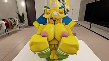 furry couple goes wild fucking with big cocks and tits in roblox house