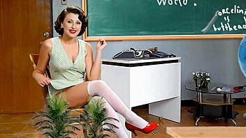 torcelini student strips lingerie in geography class teasing shaved pussy lips