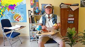 torcelini student strips lingerie in geography class teasing shaved pussy lips