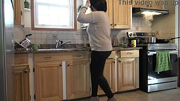 rough kitchen fuck milf big cock pounding