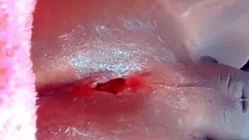 Oh damn hot tanned trans asshole stretched wide craving more anal toys