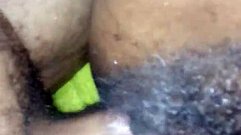 oily ebony milf's wet pussy drips with orgasm