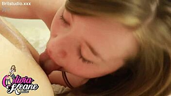 Chubby 18+ british teen rims lucky guy with cum covered facial finish