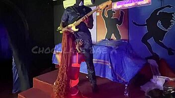 stage slut african teen strips and sucks during wild performance tease