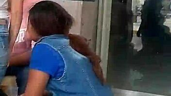 voyeur catches two juicy asses shaking in crowded market