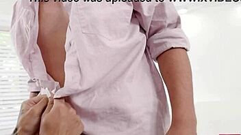 Chad Savage grips Camila Cortez before oiled foot fetish fuck