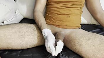 Massaging my cock waiting for hot latina workout babe uh yeah