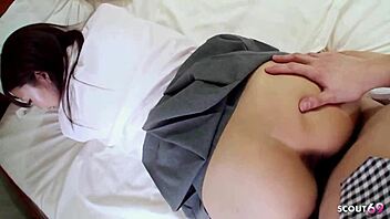 my petite bushy pussy gets deflowered uncensored by older guy's creampie pounding