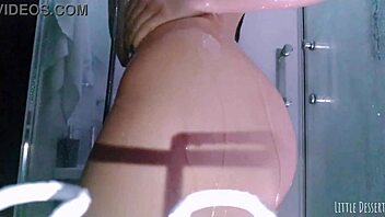 sexy latina college babe spanks big ass hard in steamy shower