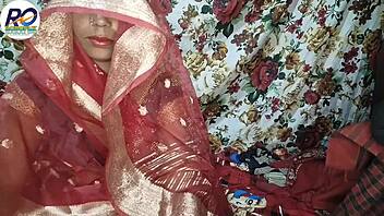 bhabhi's red saree ripped for boob squeeze and rough ass fuck