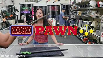 brunette latina gulps down cumshot facial from throbbing cock