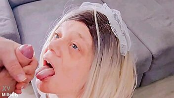 want my depraved french maid covered in hot sticky facial cum