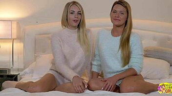 lesbian friend dildo-fucks and licks pink pussy eagerly