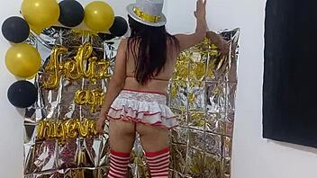 hot latina exhibitionist flashes lingerie at wild party to seduce everyone