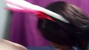 Hey, check out this black princess slurping that white dick