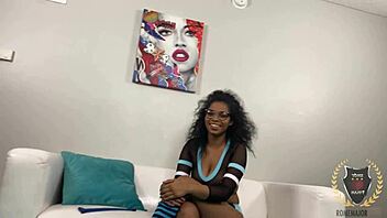 curvy brunette rims big black cock before doggystyle pounding