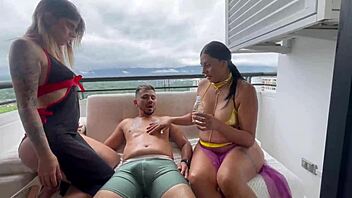 dirty bisexual threesome pounds two perfect-tit colombian sluts melani rincon