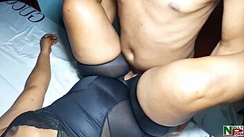 friend steps in bends her over doggystyle fucking small tits babe hard for me