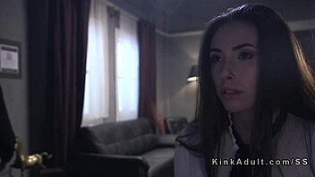 Tied Brunette Slave Flogged Hard Then Anal Banged Rough!