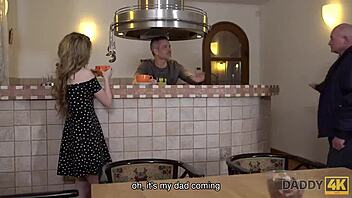 Skinny russian teen begs bfs dad for monster cock anal pounding!