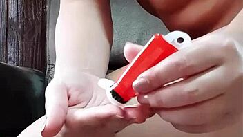 Ginger Lolla masturbates doggy style squirting wildly