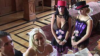 One massive cock can't satisfy these insatiable sluts anymore