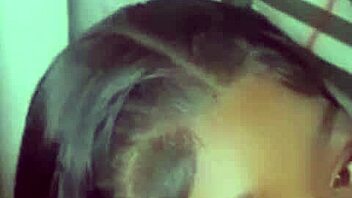 Shy petite babe kneels for 10+ inch black cocks in homemade interracial suckfest