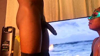 ⭐️threesome with hot milf while friends watch her squirt on huge cock