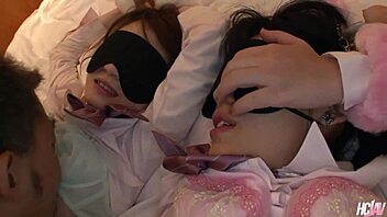 chiharu and hikari beg master for creampie group service