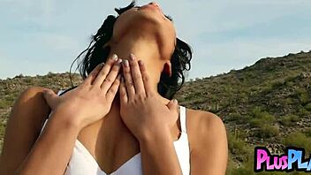 check out this petite ebony model stripping to reveal her amazing big tits bubble butt outdoors