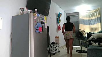 neighbor eyes my huge colombian ass then licks it wild