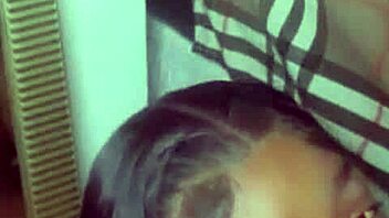 Shy petite babe kneels for 10+ inch black cocks in homemade interracial suckfest