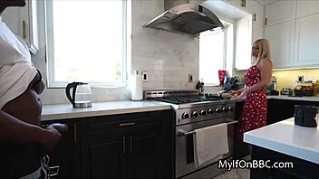 Who's cramming this big tit blonde milf neighbor with monster bbc?