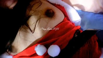 stepsister fucks Santa Claus creampie on wet Christmas pussy