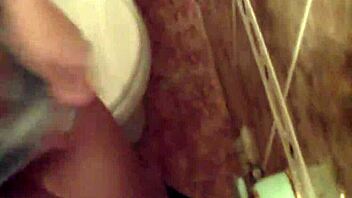 Raunchy blonde gf fucked hard in toilet 🚽💦
