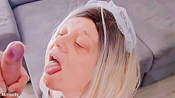 want my depraved french maid covered in hot sticky facial cum