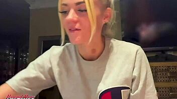 Skinny Blonde Cutie Sassy Cock Suck Pussy Pound Rimjob