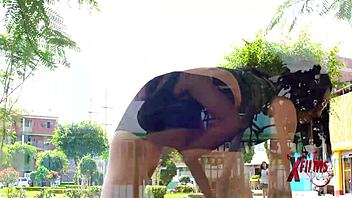 muscular trainer pounds young latina hard in homemade bisexual fuck session