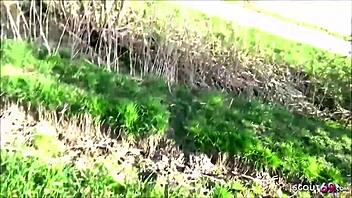 German FKK Granny Threesome Fucked by Two Young Guys