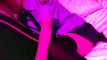 Blindfolded policewoman craves sneaky blowjob and creampie in uniform