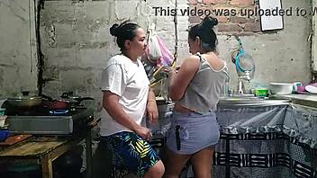 horny chubby neighbor woke up perra begging hard kitchen fuck 😈👅 creampie finish