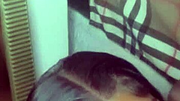 Shy petite babe kneels for 10+ inch black cocks in homemade interracial suckfest